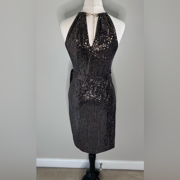 Kensie Women's Stretch Sequin Halter Dress - Picture 3 of 5